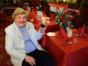 Marika Hayek has been in business at the Budapest, a downtown restaurant in London, for 59 years. She says she aims to outlast Queen Elizabeth II, whose been on the job for 64  years so far. (MORRIS LAMONT, The London Free Press)