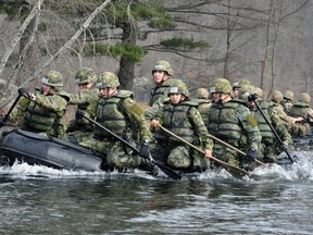 The Royal Military College of Canada competed and won the Sandhurst Military Skills Competition at the United States Military Academy in West Point, N.Y. on Friday, April 8 and Saturday, April 9, 2016. Photo courtesy of RMC