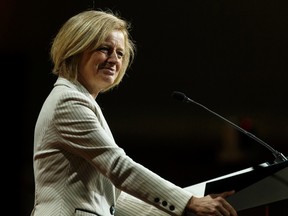 Alberta Premier Rachel Notley speaks at the Edmonton 2016 NDP national convention at Shaw Conference Centre in Edmonton, Alta., on Saturday April 9, 2016. Photo by Ian Kucerak