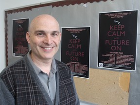 Danny Lalonde, head of student services at Frontenac Secondary School in Kingston, is helping to organize a career fair for students in the city, giving them an idea of possible career paths. (Michael Lea/The Whig-Standard)