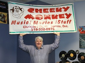 Cheeky Monkey's Roland Peloza prepares to stock his shelves with a myriad of new music, in preparation for Record Store Day, which takes place on Saturday, Apr. 16. 
CARL HNATYSHYN/SARNIA THIS WEEK