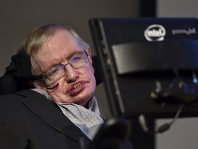 British scientist and theoretical physicist Stephen Hawking attends a launch event for a new award for science communication, called the Stephen Hawking Medal for Science Communication, in London, Britain, in this Dec. 16, 2015 file photo. (REUTERS/Toby Melville/Files)