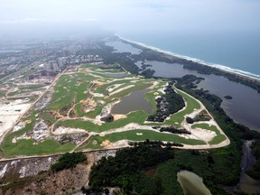 This aerial photo shows the Olympic Golf Course in Rio de Janeiro on Oct. 9, 2015. (David J. Phillip/AP Photo/File)