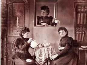 Hannah Maynard featured in one of her playful, multiple-person photographs, date unknown. Maynard’s Photographic Gallery