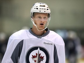 Forward Kyle Connor was wide-eyed during the Winnipeg Jets development camp at MTS Iceplex in Headingley, Man., on Fri., July 3, 2015. Kevin King/Winnipeg Sun/Postmedia Network