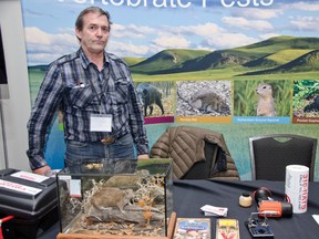 Phil Merrill taught about 30 residents at the Ag. Open House how to maintain pest populations. Other speakers discussed ranch safety, funding programs and invasive plant species. | Photo: Caitlin Clow/Pincher Creek Echo