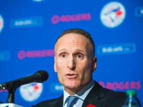 Toronto Blue Jays president Mark Shapiro talks during a press conference at the Rogers Centre in Toronto. (Ernest Doroszuk/Toronto Sun/Postmedia Network)