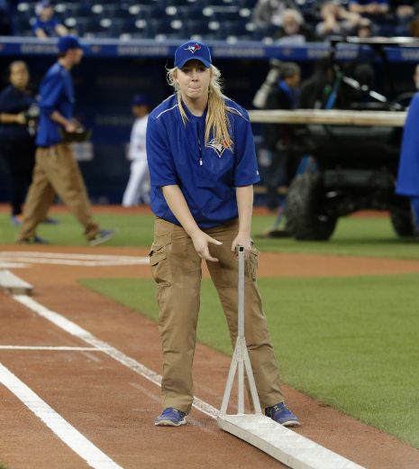 Blue Jays grounds crew has first female
