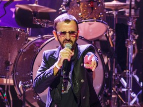 Singer Ringo Starr performs at Massey Hall in Toronto, Ont. on Tuesday October 20, 2015. (Ernest Doroszuk/Postmedia Network)