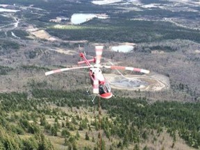 A rescue attempt on Mount Yamnuksa on Tuesday, April 13. Handout / Kananaskis Country Public Safety section.