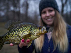 Ashley Rae with an early spring black crappie. (Supplied photo)