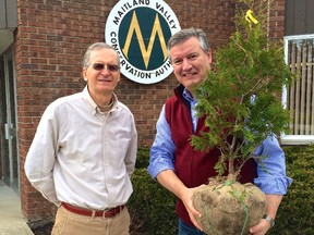 Allan Thompson with Phil Beard, General Manager of the Maitland Valley Conservation Authority. (Contributed photo)