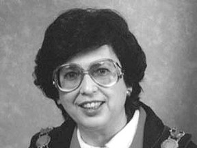 Barb Horner, shown in this handout photo while serving as warden of Lambton County in 1984, has died. Horner served a total of 18 years on village council in Point Edward.  Handout/Sarnia Observer/Postmedia Network
