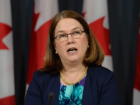 Health Minister Jane Philpott speaks at a news conference in Ottawa on Thursday, April 14, 2016. The federal government has introduced a long-awaited and controversial new law spelling out the conditions in which seriously ill or dying Canadians may seek medical help to end their lives.The legislation says there should be a choice of medically assisted death