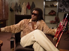 This image released by Sony Pictures Classics shows Don Cheadle as Miles Davis in a scene from, "Miles Ahead."