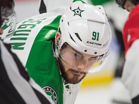 Dallas Stars centre Tyler Seguin faces off during second-period NHL action against the Ottawa Senators at the Canadian Tire Centre in Ottawa on March 6, 2016. (Marc DesRosiers/USA TODAY Sports)