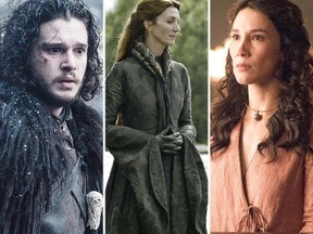From left to right: Kit Harington as Jon Snow; Michelle Fairley as Catelyn Stark and Sibel Kekilli as Shae. (Handout photos)
