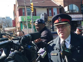 Police Supt. Dave McCormack kicks-off  the 10-day Project Blue Monkey in Chinatown to fight crime and anti-social behavior on Tuesday November 17, 2015. Kevin Connor/Toronto Sun/Postmedia Network