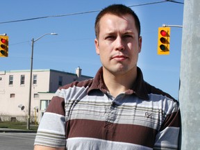 Pittsburgh Councillor Ryan Boehme at the intersection of Montreal and Railway streets in Kingston, Ont. on Friday April 15, 2016. Boehme believes the use of red-light cameras will not be successful in the city. Steph Crosier/Kingston Whig-Standard/Postmedia Network