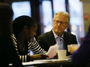 Senator Art Eggleton at the Scarborough Civic Centre as the City of Toronto hosts community meetings throughout the city to hear from the public on recommendations from the Mayor's Task Force on Toronto Community Housing.  Monday April 11, 2016. Stan Behal/Toronto Sun/Postmedia Network