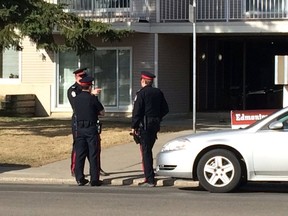 The scene of a shooting in west Edmonton on April 17, 2016.