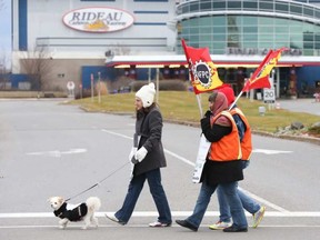 Pickets are seen at Rideau Carleton Raceway in December 2015. JEAN LEVAC / .