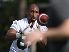 Marcus Henry takes part in drills during Eskimos mini-camp Sunday in Vero Beach, Fla. (Hobie Hiler)