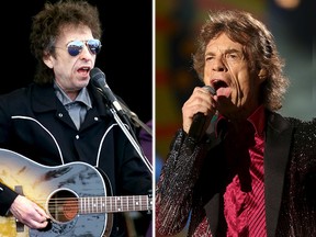 Bob Dylan and Mick Jagger. (Reuters file photos)