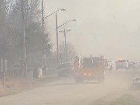 Emergency crews from Parkland County were called out to a grass fire in Duffield on April 17, 2006 - Photo by Marcia Love