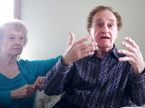 Jim Gordon makes a point as his wife Donna looks on at their home  on Monday. The Gordons recently returned from Beirut, where they spent two weeks  interviewing 200  Christian refugee families on behalf of the Office for Refugees, Archdiocese of Toronto. The  goal is to bring 150 refugees from Iraq and Syria to Ontario. (Gino Donato/Sudbury Star)