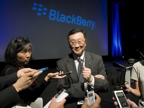 Blackberry CEO John Chen speaks to reporters following their annual general meeting for shareholders in Waterloo, Canada in this June 23, 2015, file photo.  REUTERS/Mark Blinch/Files