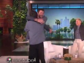 Chris Hemsworth greets Tristan on The Ellen Show. (YouTube)