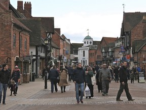 People walk around Stratford-upon-Avon, England, where William Shakespeare's great house once stood, on Feb. 21, 2016. The 400th anniversary of the Bard's death is on April 23. THE CANADIAN PRESS/Stephen Wickens