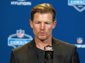 Los Angeles Rams general manager Les Snead speaks to the media during the 2016 NFL Scouting Combine at Lucas Oil Stadium. (Trevor Ruszkowski/USA TODAY Sports)