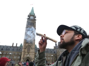 A 420 gathering on Parliament Hill in 2015.