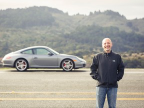 Turo CEO Andre Haddad and his Porsche he has listed on the peer-to-peer car sharing site. (Supplied)