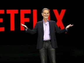 Reed Hastings, co-founder and CEO of Netflix, delivers a keynote address at the 2016 CES trade show in Las Vegas, Nevada in this January 6, 2016, file photo.  REUTERS/Steve Marcus/Files