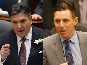 Ontario Finance Minister Charles Sousa, left, and Progressive Conservative Leader Patrick Brown. (Postmedia Network files)