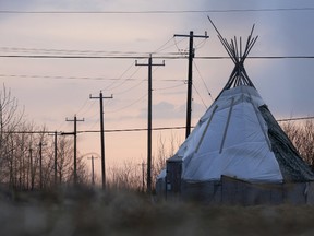 A teepee is pictured in the Attawapiskat First Nation in northern Ontario on April 15, 2016. REUTERS/Chris Wattie