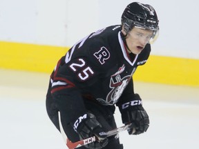 Adam Musil scored the winning goal for the Rebels Tuesday in Red Deer. (file)