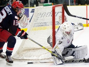 An early goal on Saints goaltenders Matthew Murray on the power play helped spur the Bandits offence, said forward Jeff Mallot. (David Bloom)