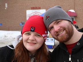 JOHN LAPPA/Sudbury Star
Youth council members Cheyanne Monk, left, and Cody Lavallee, of the Sudbury Action Centre for Youth, wear toques for Toque Tuesday at the centre in this file photo. The event, which included toque sales, is part of the national Raising the Roof Campaign to help raise awareness and funds for long-term solutions for youth homelessness. The centre is expanding and moving.