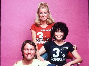 John Ritter, Suzanne Somers and Joyce DeWitt from Three's Company.