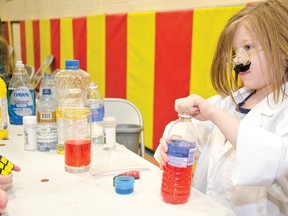 Sophi Bailer conducts mad science experiments to explain scientific properties such as density.