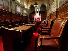 A view shows the Senate Chamber on Parliament Hill in Ottawa April 24, 2014. (REUTERS/Chris Wattie)