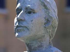A bust of Molly Brant by sculptor John Boxtel behind the Rideaucrest home in Kingston on Wednesday April 20 2016. City council voted unanimously to forward Brant's name for consideration to be the first Canadian woman on the Canadian bank note. Ian MacAlpine /The Whig-Standard/Postmedia Network