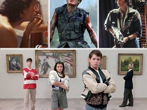 Clockwise from top: "The Fly," "Platoon," "Aliens" and "Ferris Bueller’s Day Off."