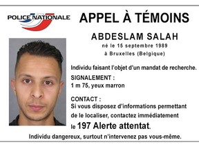 Handout file picture shows Belgian-born Salah Abdeslam on a call for witnesses notice released by the French Police Nationale information services on their twitter account November 15, 2015. (REUTERS/Police Nationale/Handout via Reuters)