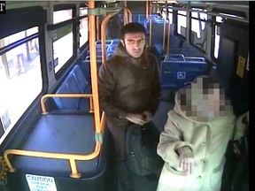 London police released this image of a suspect in incidents of inappropriate touching aboard London Transit buses. (Supplied photo)