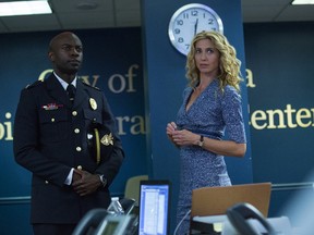 David Gyasi and Claudia Black in "Containment."